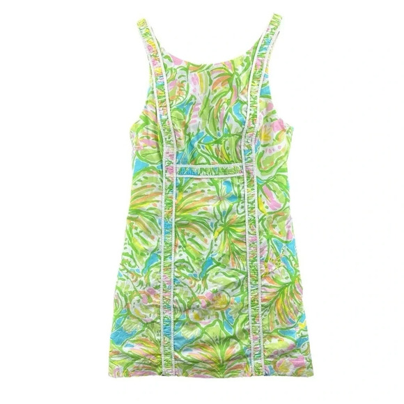 Lilly Pulitzer Fryer Shift Dress in Elephant Ears Print Style 70709 Size 6 - Picture 2 of 6